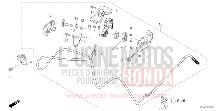 PARKING BRAKE LEVER for CMX 1100 "Rebel" BORDEAUX RED METALLIC (R337) from 2021